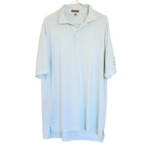 Peter Millar Summer Comfort Golf Polo Shirt Mens Large Green Stretch Performance